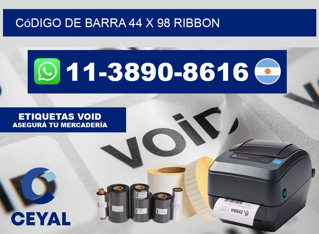 código de barra 44 x 98 ribbon