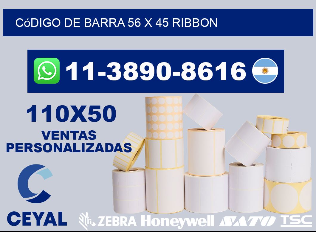 código de barra 56 x 45 ribbon