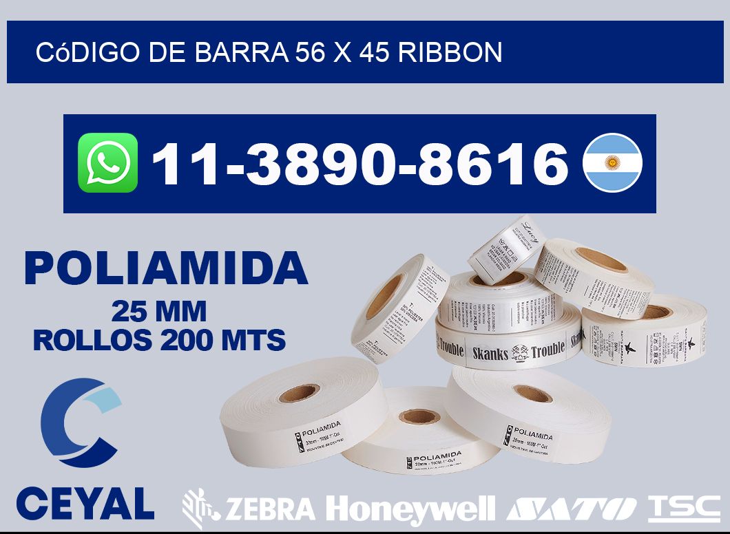 código de barra 56 x 45 ribbon