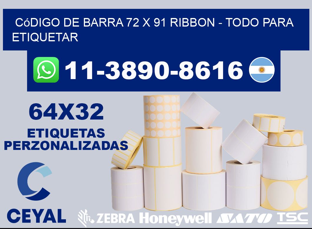 código de barra 72 x 91 ribbon - Todo para Etiquetar