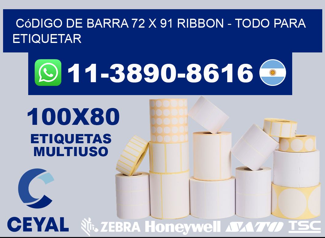 código de barra 72 x 91 ribbon - Todo para Etiquetar