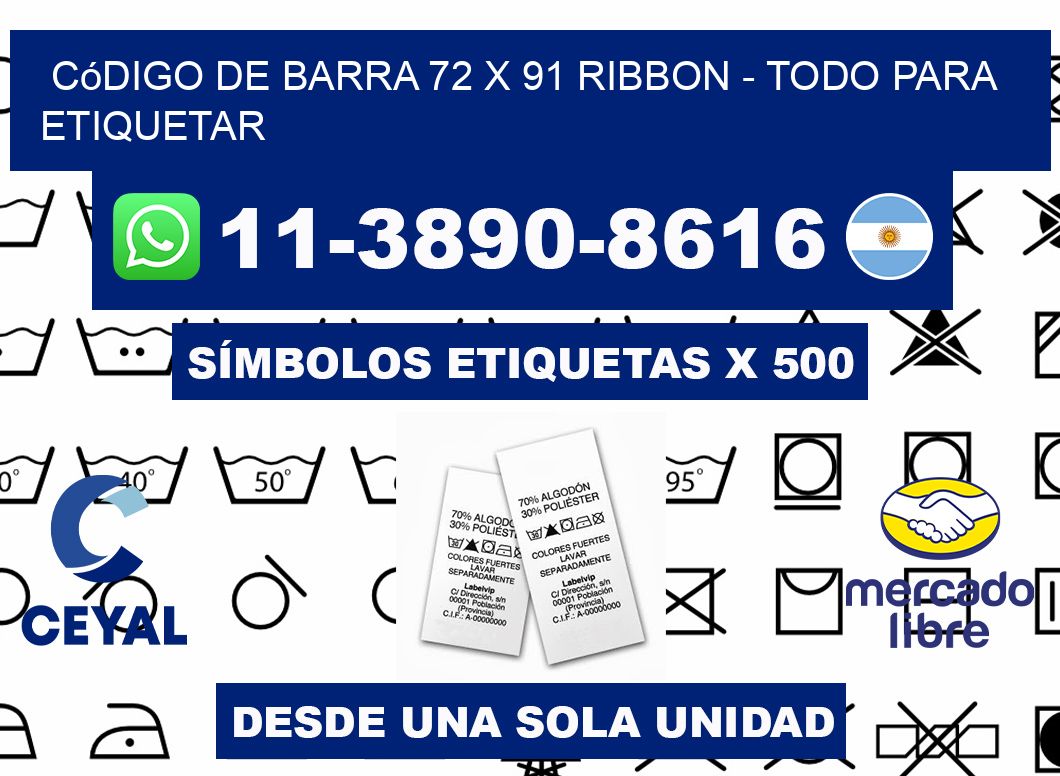 código de barra 72 x 91 ribbon - Todo para Etiquetar