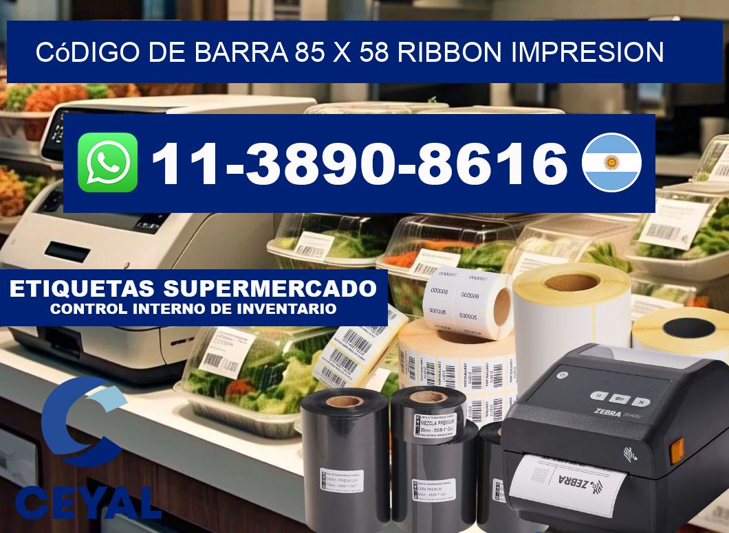 código de barra 85 x 58 ribbon impresion