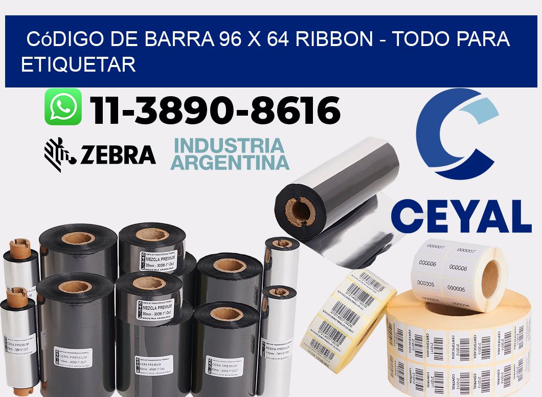 código de barra 96 x 64 ribbon - Todo para Etiquetar