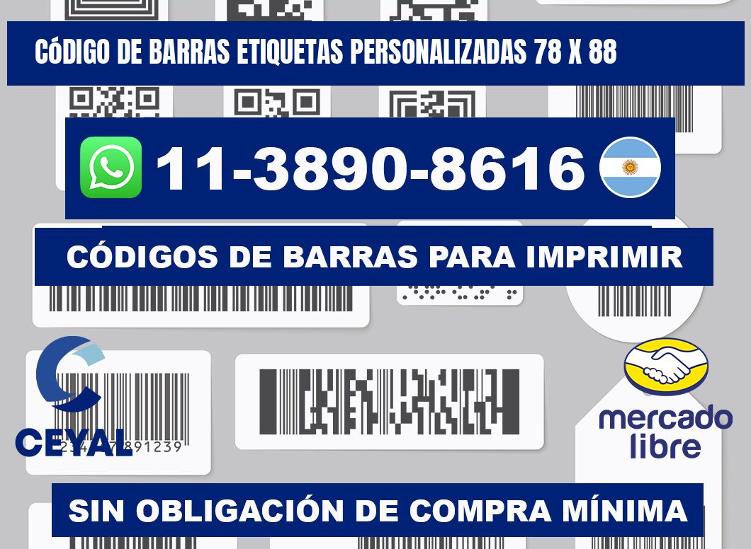 código de barras etiquetas personalizadas 78 x 88