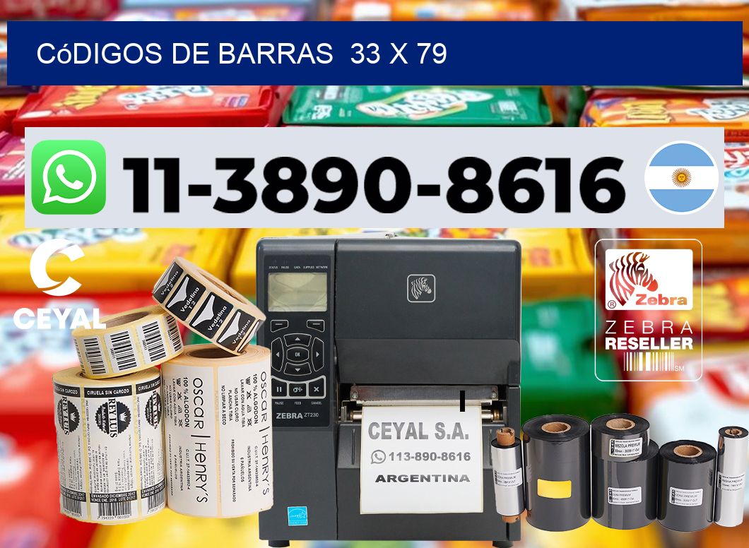 códigos de barras  33 x 79
