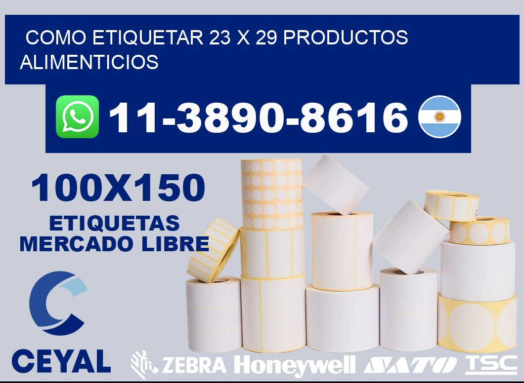 como etiquetar 23 x 29 productos alimenticios