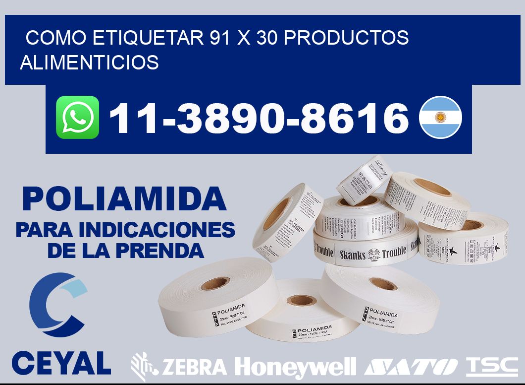 como etiquetar 91 x 30 productos alimenticios