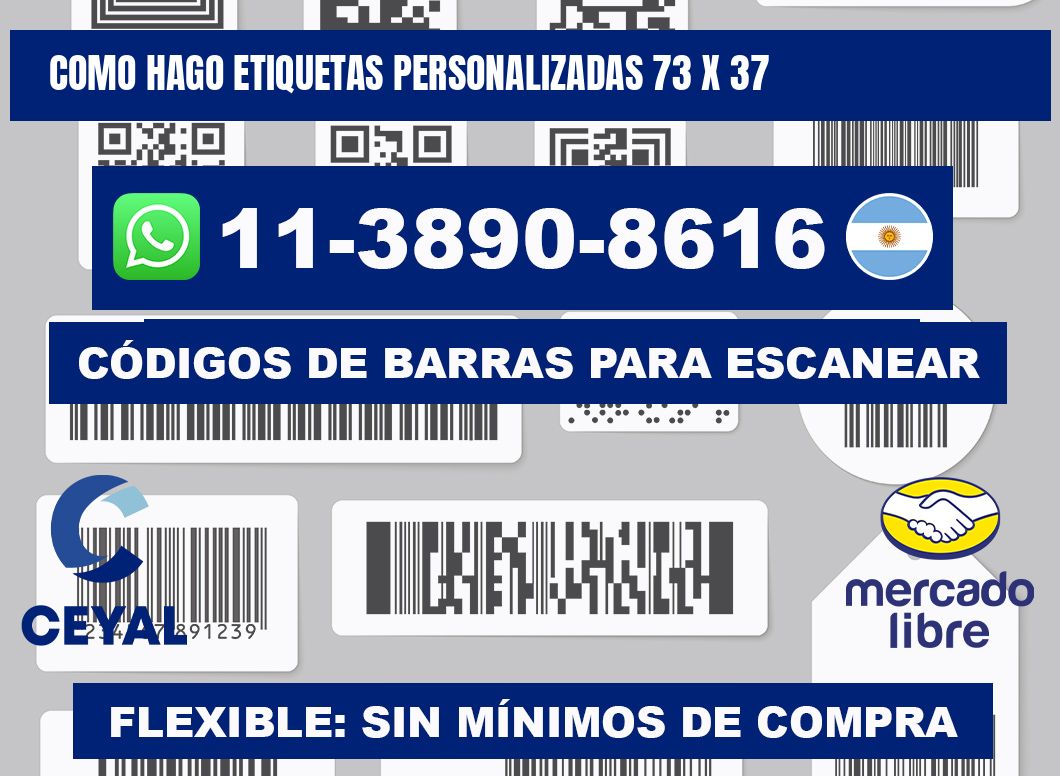 como hago etiquetas personalizadas 73 x 37