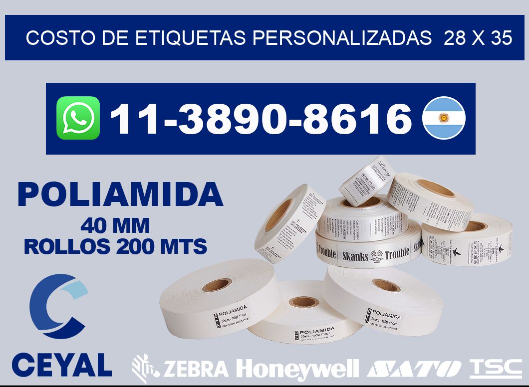 costo de etiquetas personalizadas 28 x 35