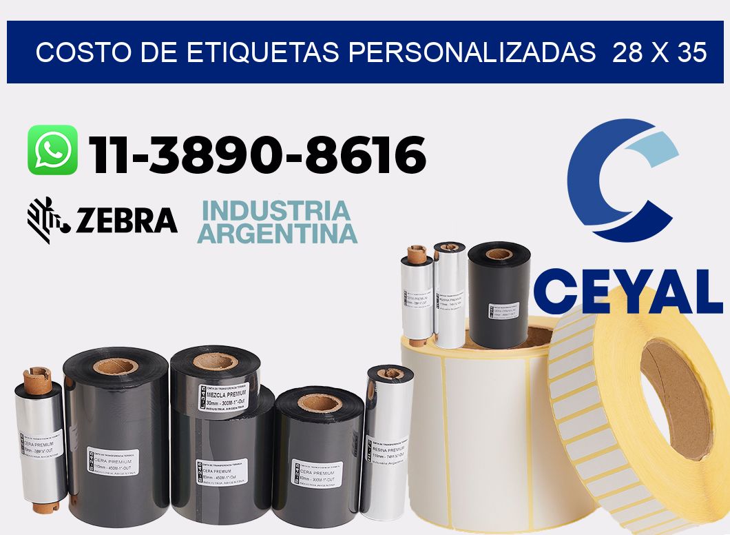 costo de etiquetas personalizadas  28 x 35