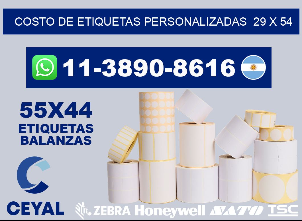 costo de etiquetas personalizadas 29 x 54