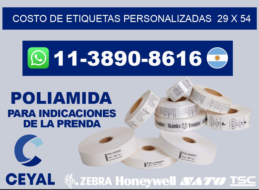 costo de etiquetas personalizadas 29 x 54