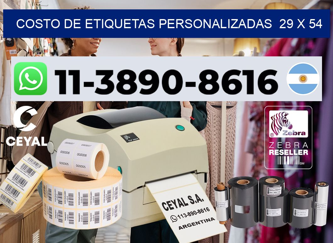 costo de etiquetas personalizadas 29 x 54