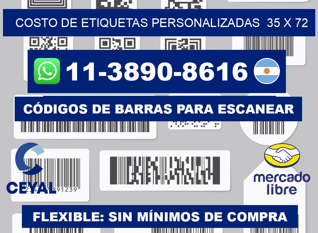 costo de etiquetas personalizadas 35 x 72