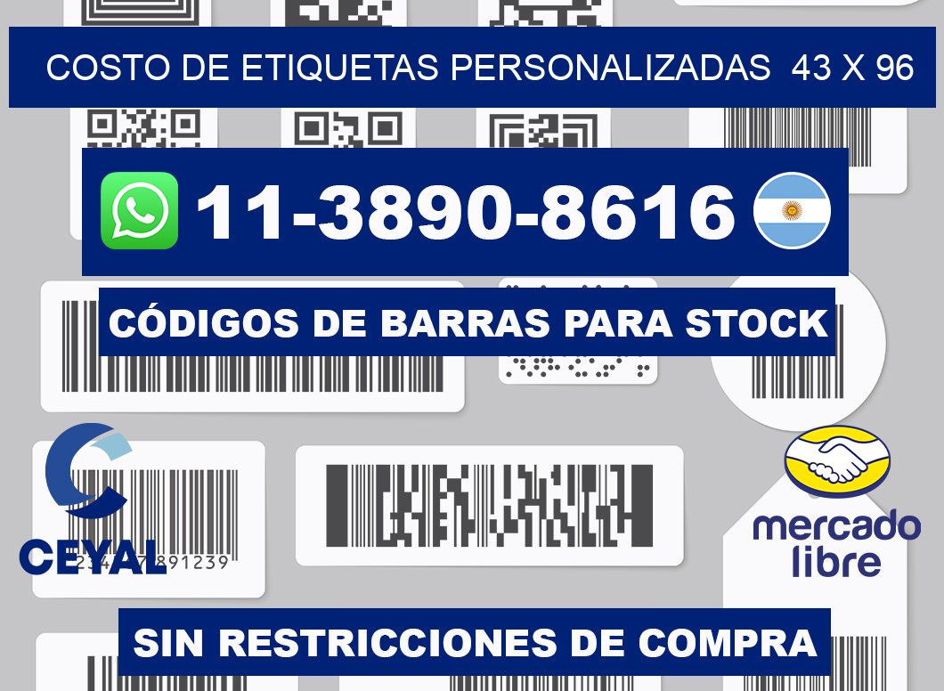 costo de etiquetas personalizadas 43 x 96