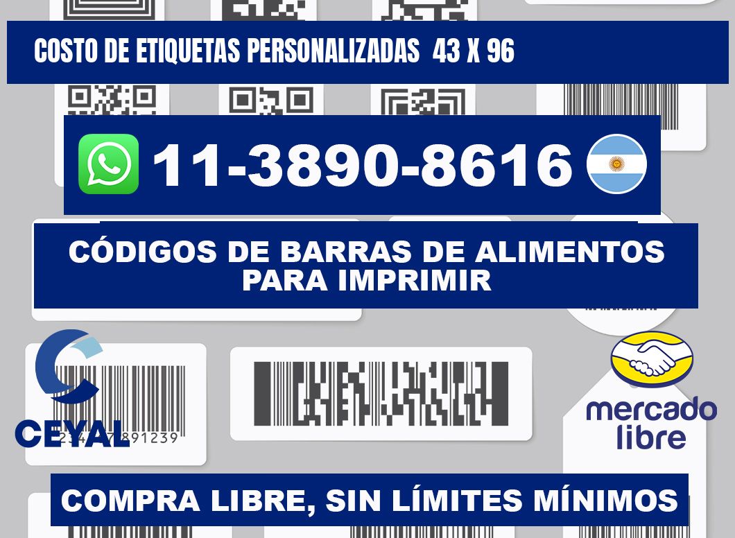 costo de etiquetas personalizadas 43 x 96