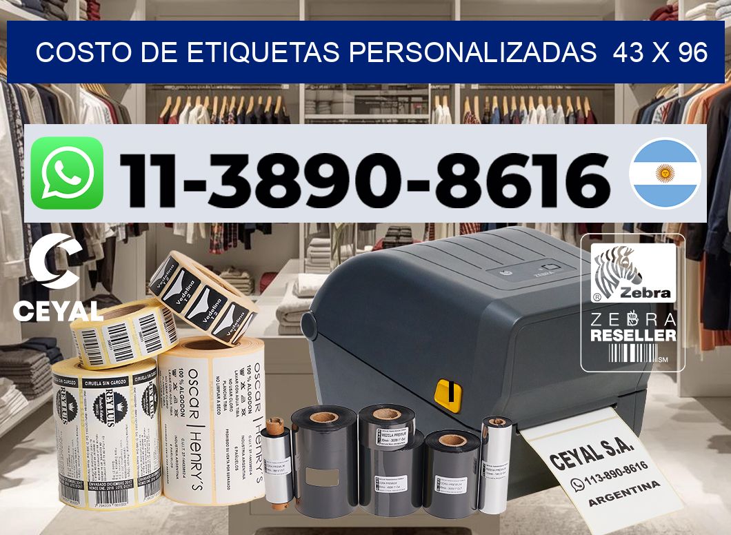 costo de etiquetas personalizadas 43 x 96