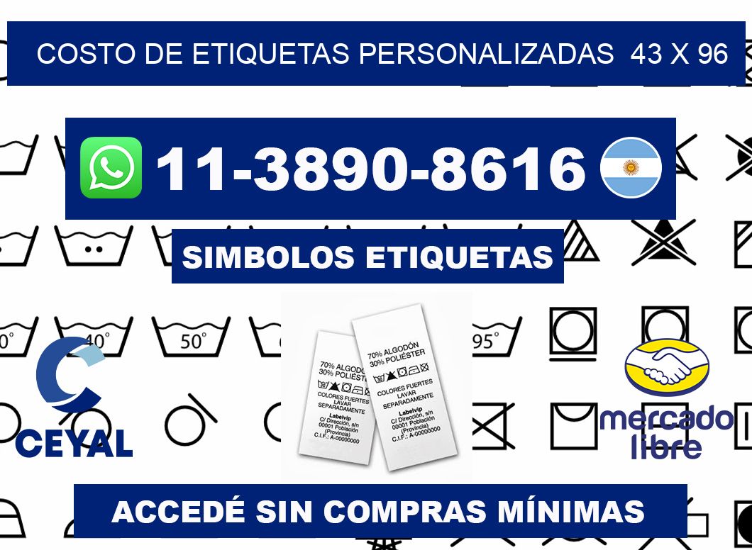 costo de etiquetas personalizadas 43 x 96