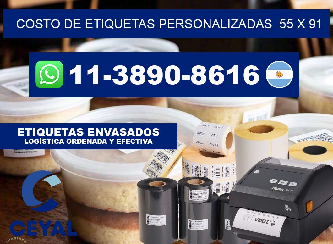 costo de etiquetas personalizadas  55 x 91