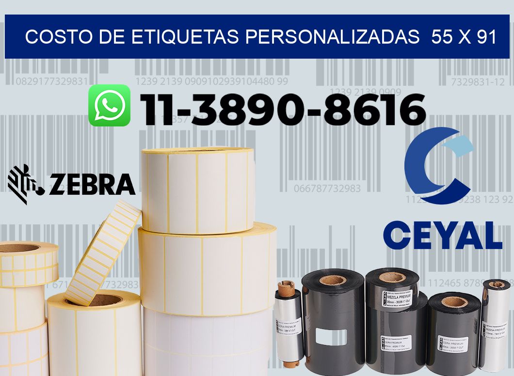 costo de etiquetas personalizadas  55 x 91