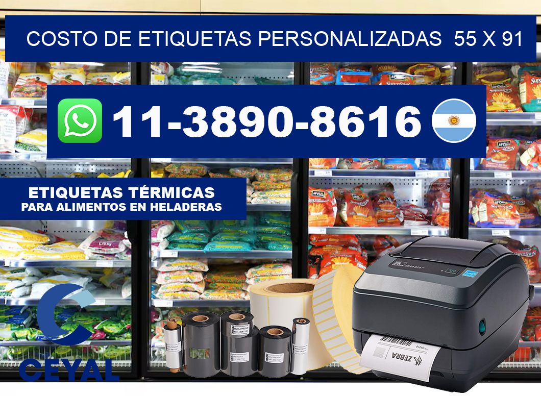 costo de etiquetas personalizadas  55 x 91