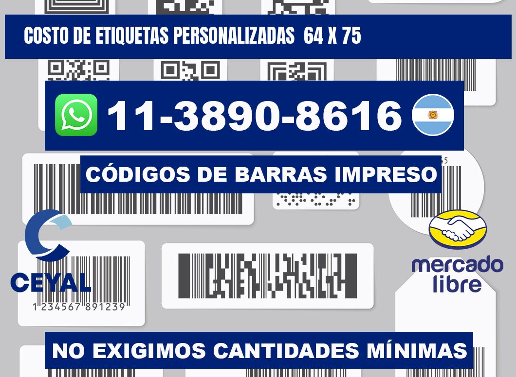 costo de etiquetas personalizadas 64 x 75