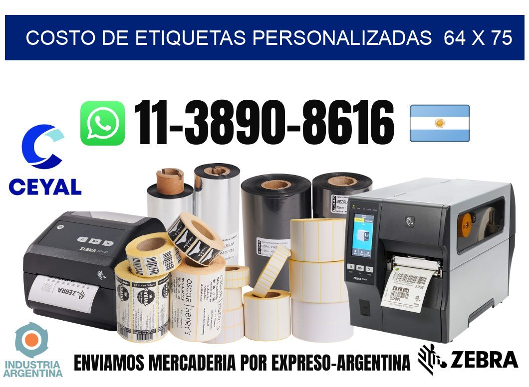 costo de etiquetas personalizadas 64 x 75