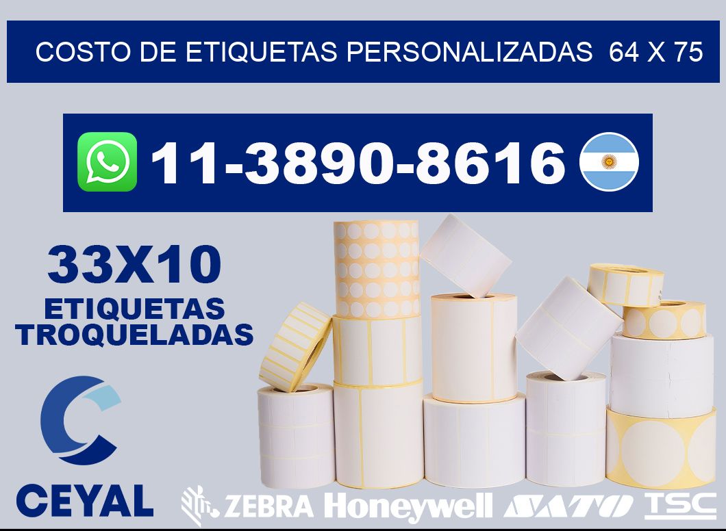 costo de etiquetas personalizadas 64 x 75