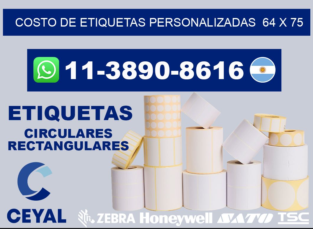 costo de etiquetas personalizadas 64 x 75