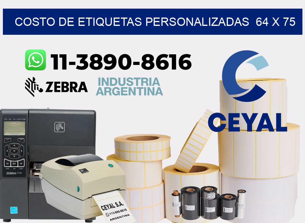 costo de etiquetas personalizadas 64 x 75