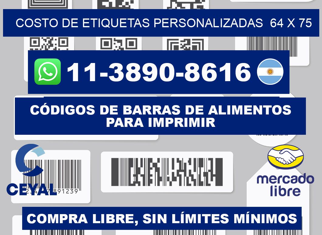 costo de etiquetas personalizadas 64 x 75