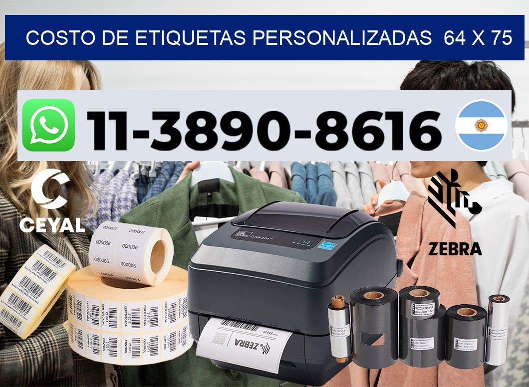 costo de etiquetas personalizadas  64 x 75