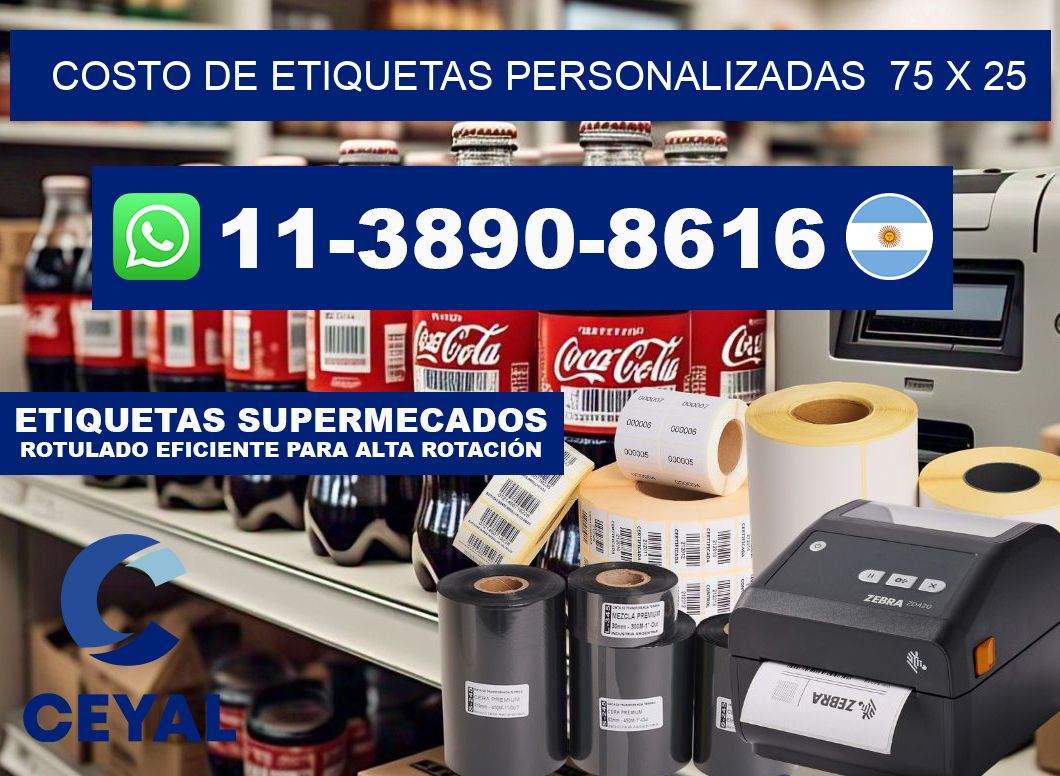 costo de etiquetas personalizadas 75 x 25