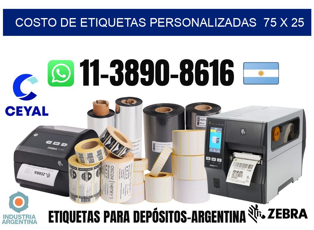 costo de etiquetas personalizadas 75 x 25