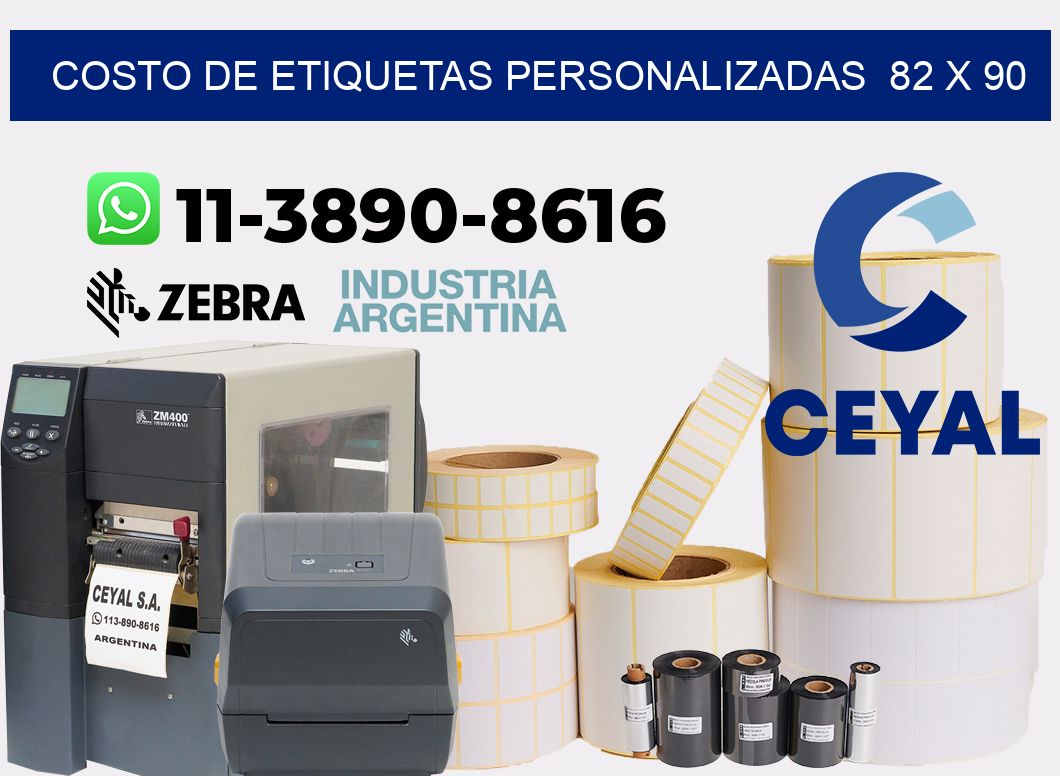 costo de etiquetas personalizadas 82 x 90