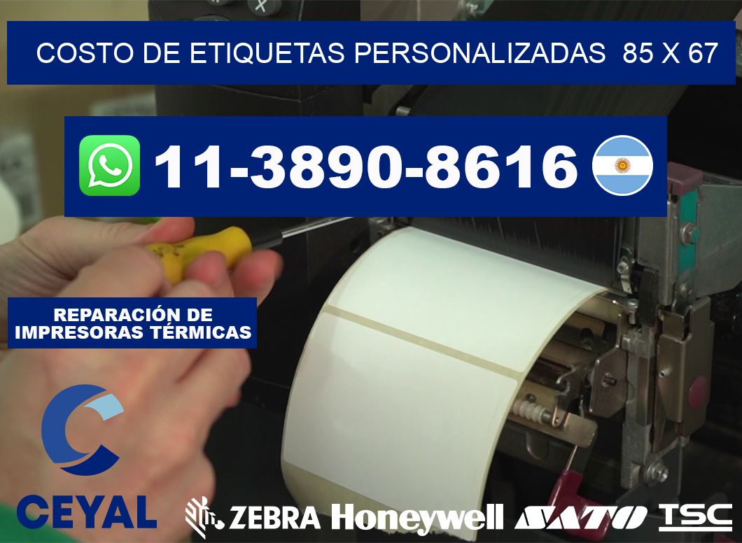 costo de etiquetas personalizadas  85 x 67