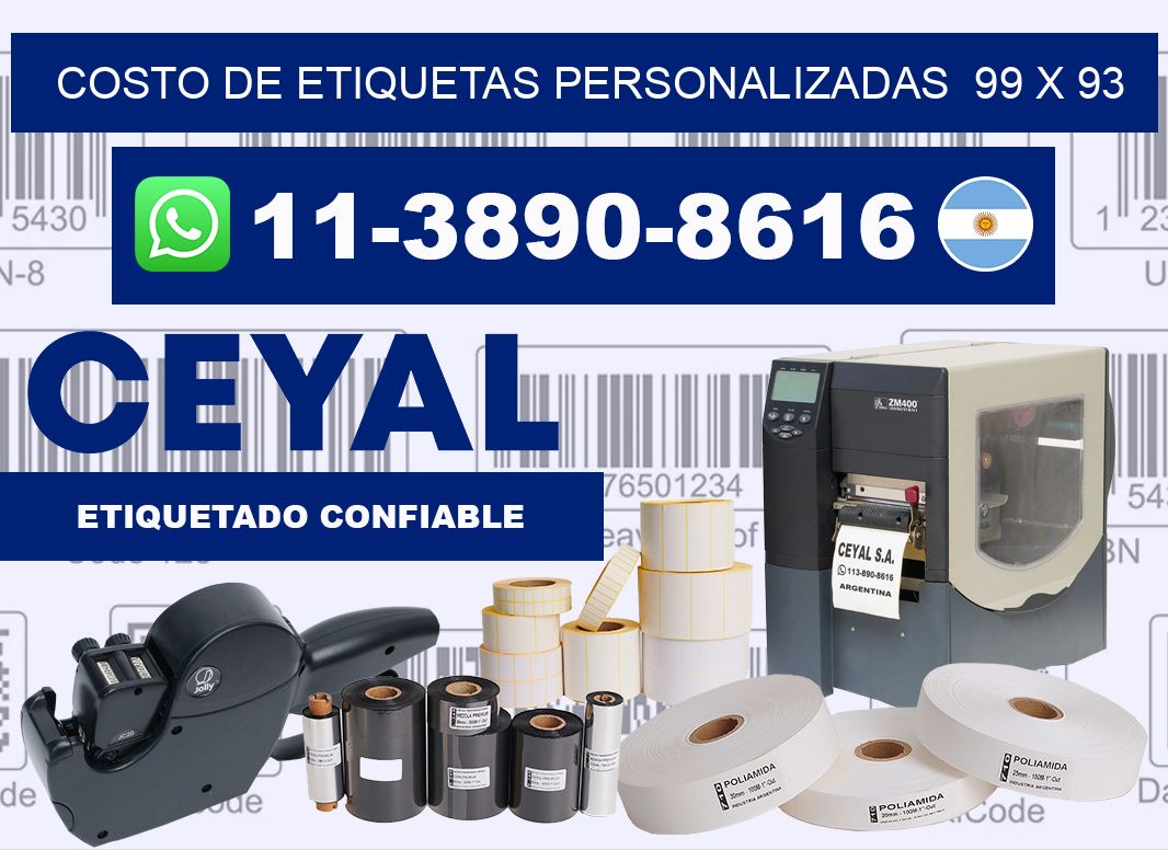 costo de etiquetas personalizadas  99 x 93