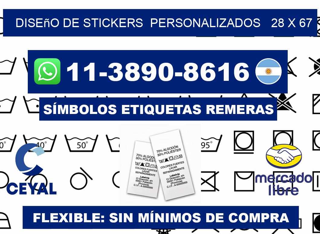 diseño de stickers  personalizados   28 x 67