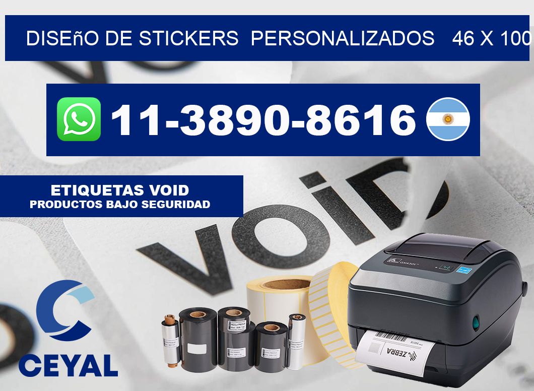 diseño de stickers  personalizados   46 x 100