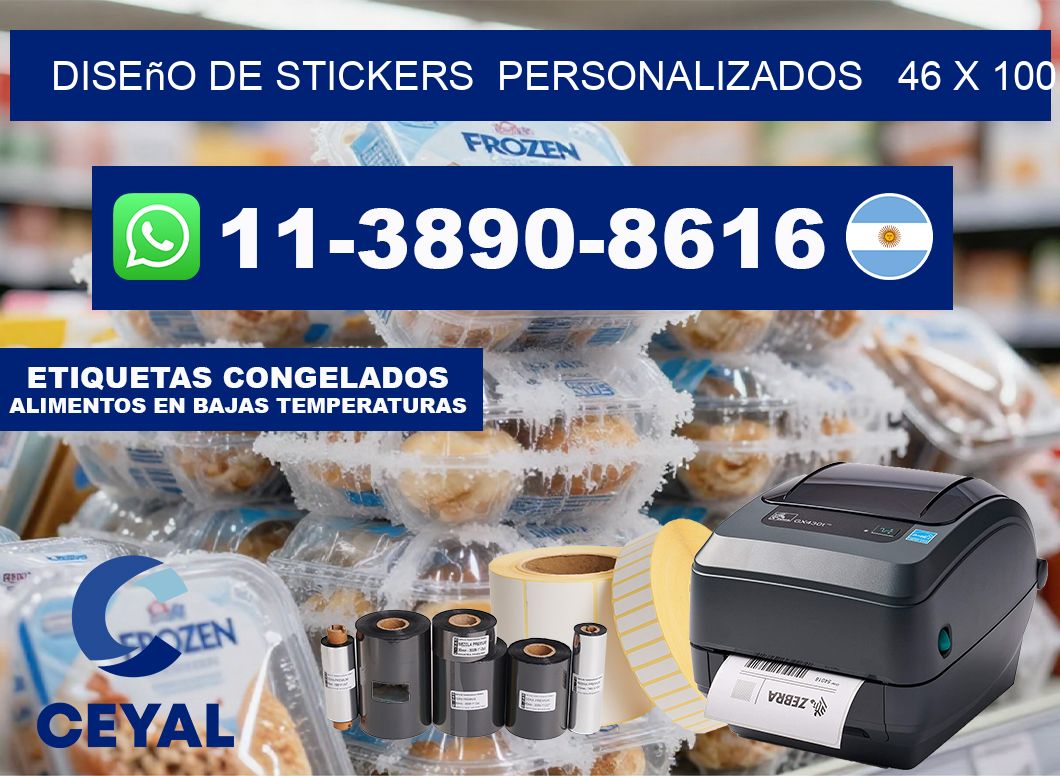 diseño de stickers  personalizados   46 x 100