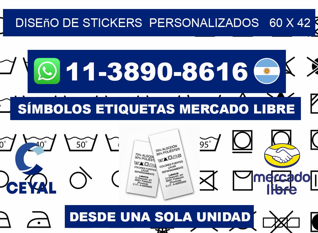 diseño de stickers personalizados 60 x 42