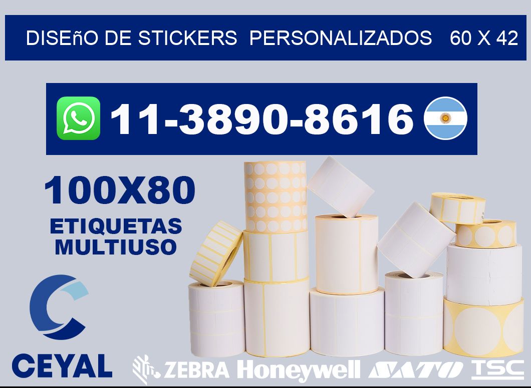 diseño de stickers personalizados 60 x 42