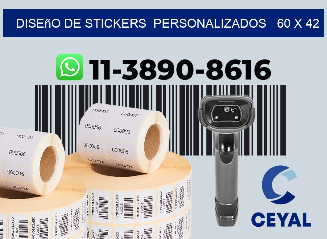 diseño de stickers  personalizados   60 x 42
