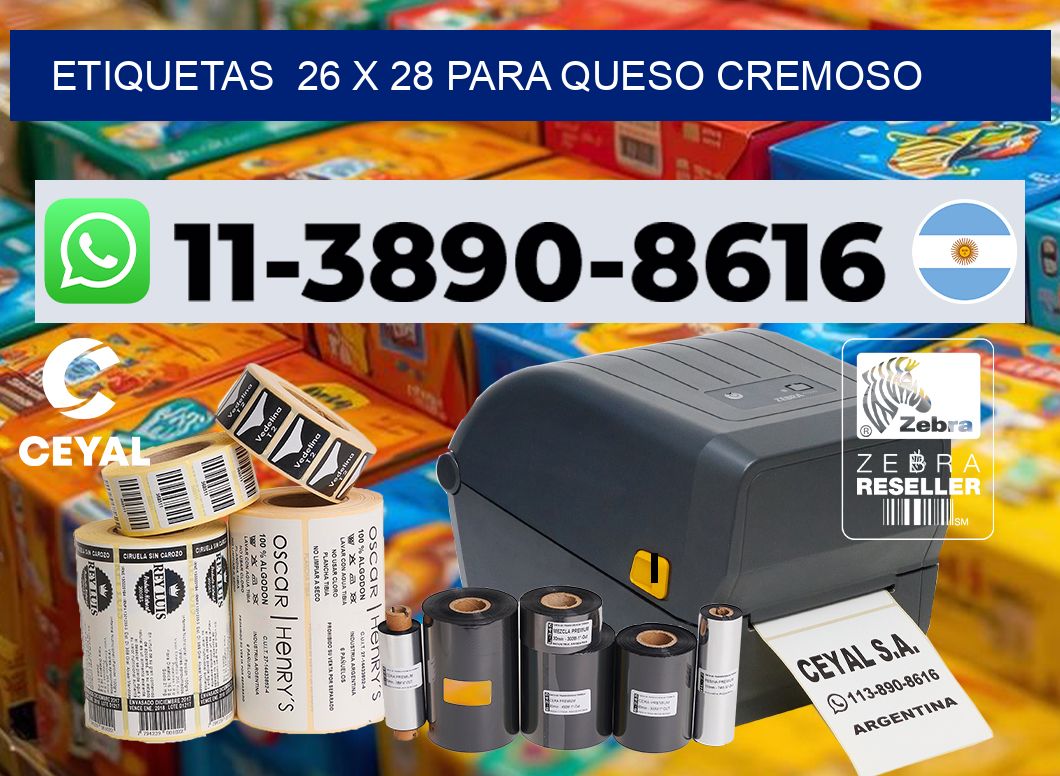 etiquetas 26 x 28 para Queso cremoso