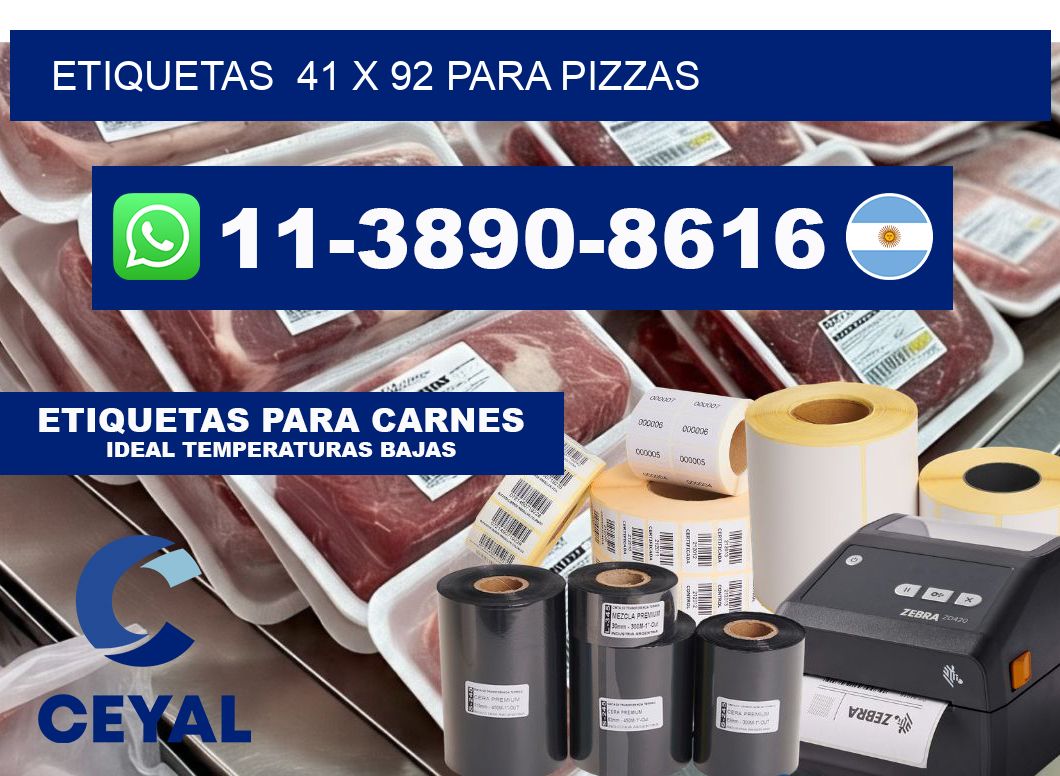 etiquetas 41 x 92 para Pizzas