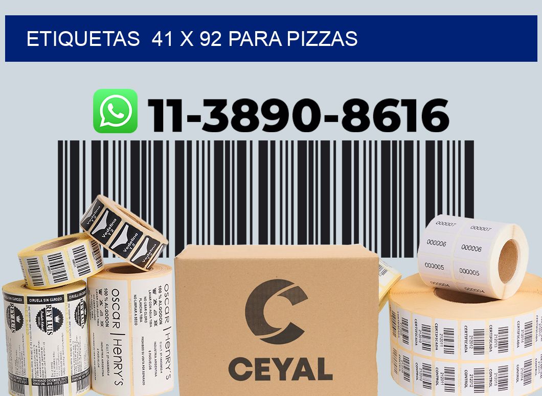etiquetas 41 x 92 para Pizzas