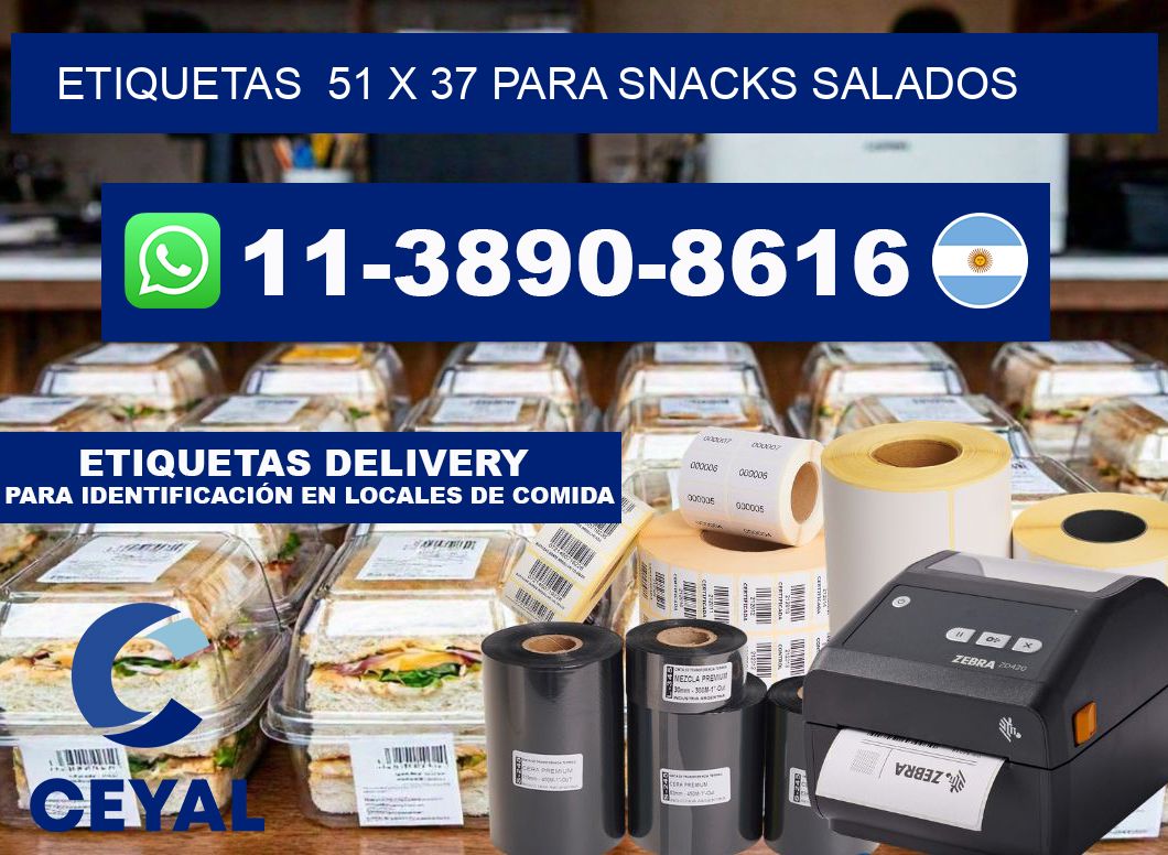 etiquetas  51 x 37 para Snacks salados