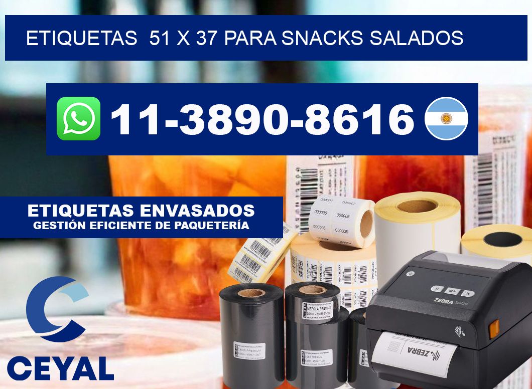 etiquetas  51 x 37 para Snacks salados