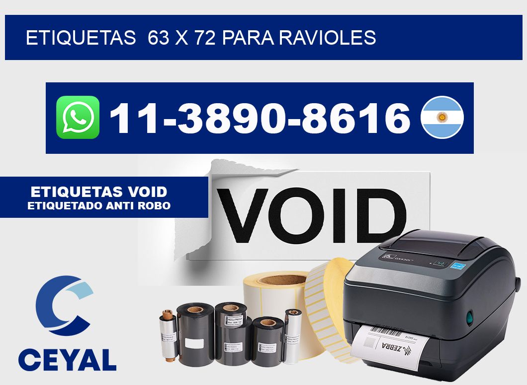 etiquetas 63 x 72 para Ravioles